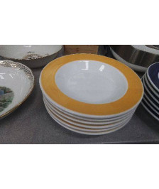 ASSIETTES CREUSES JAUNES X6 