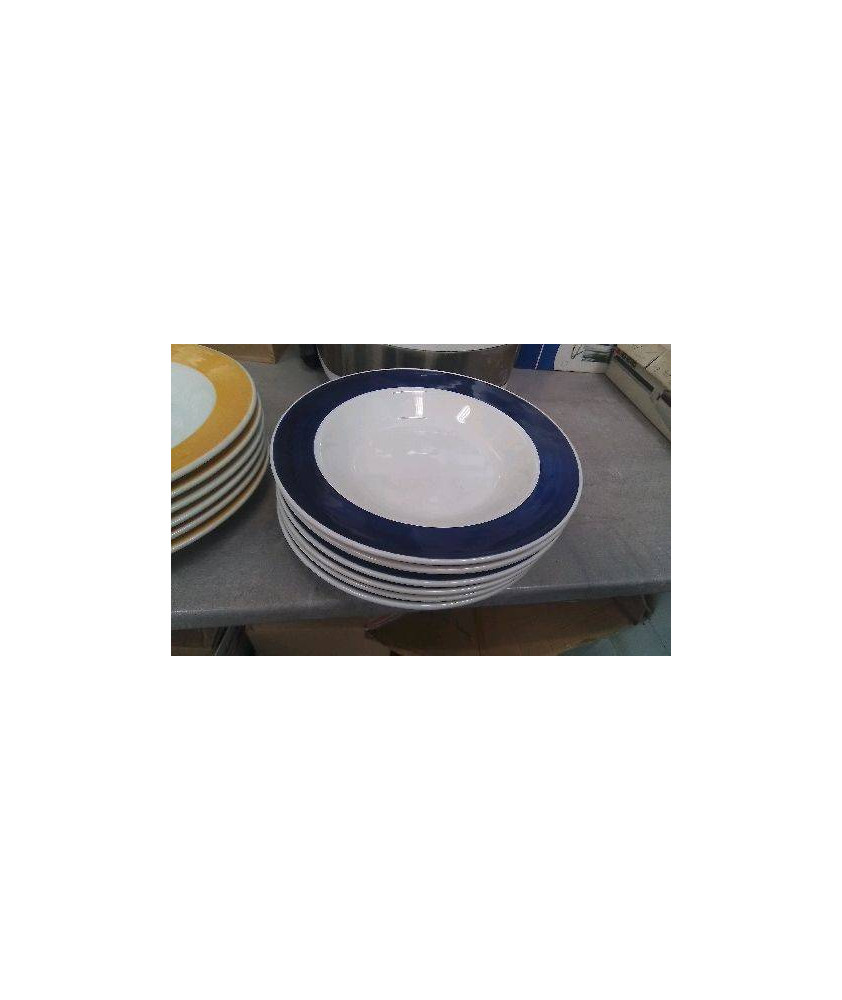 ASSIETTES CREUSES BLEUES X6