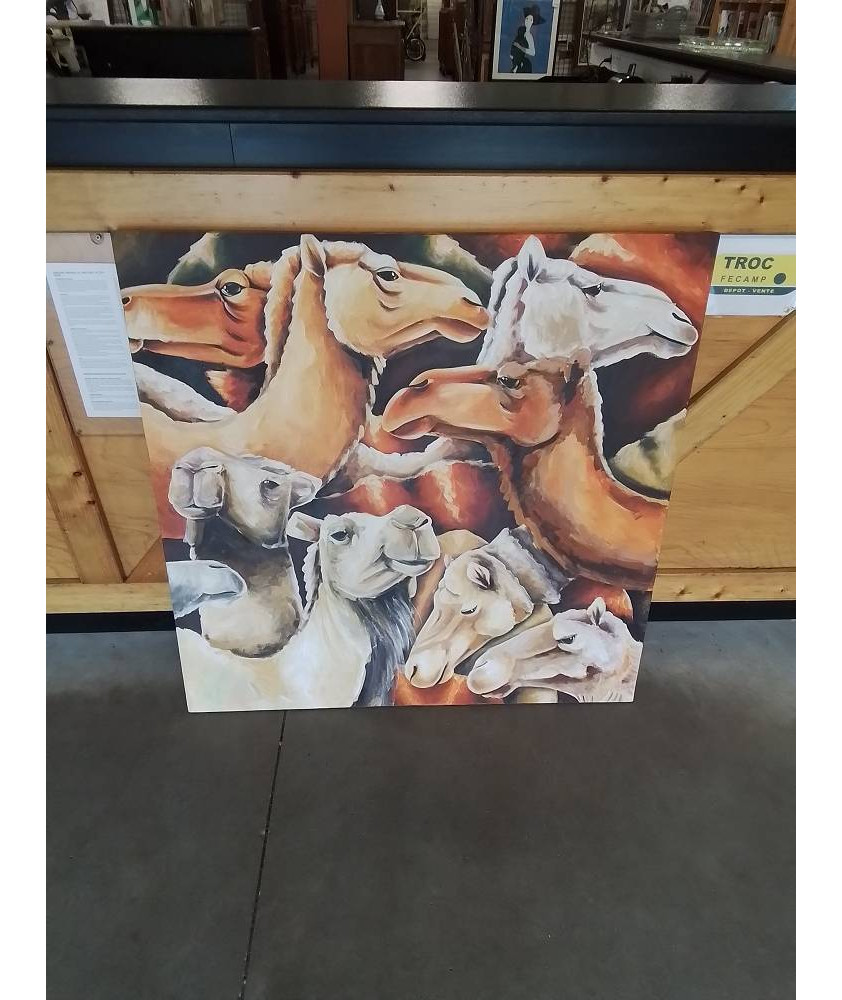 HUILE SUR TOILE CHAMEAUX