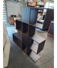 BIBLIOTHÈQUE BOIS MARRON 7 NICHES 