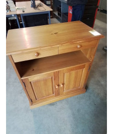 MEUBLE TV PIN 2 TIROIRS 1 NICHE 2 PORTES