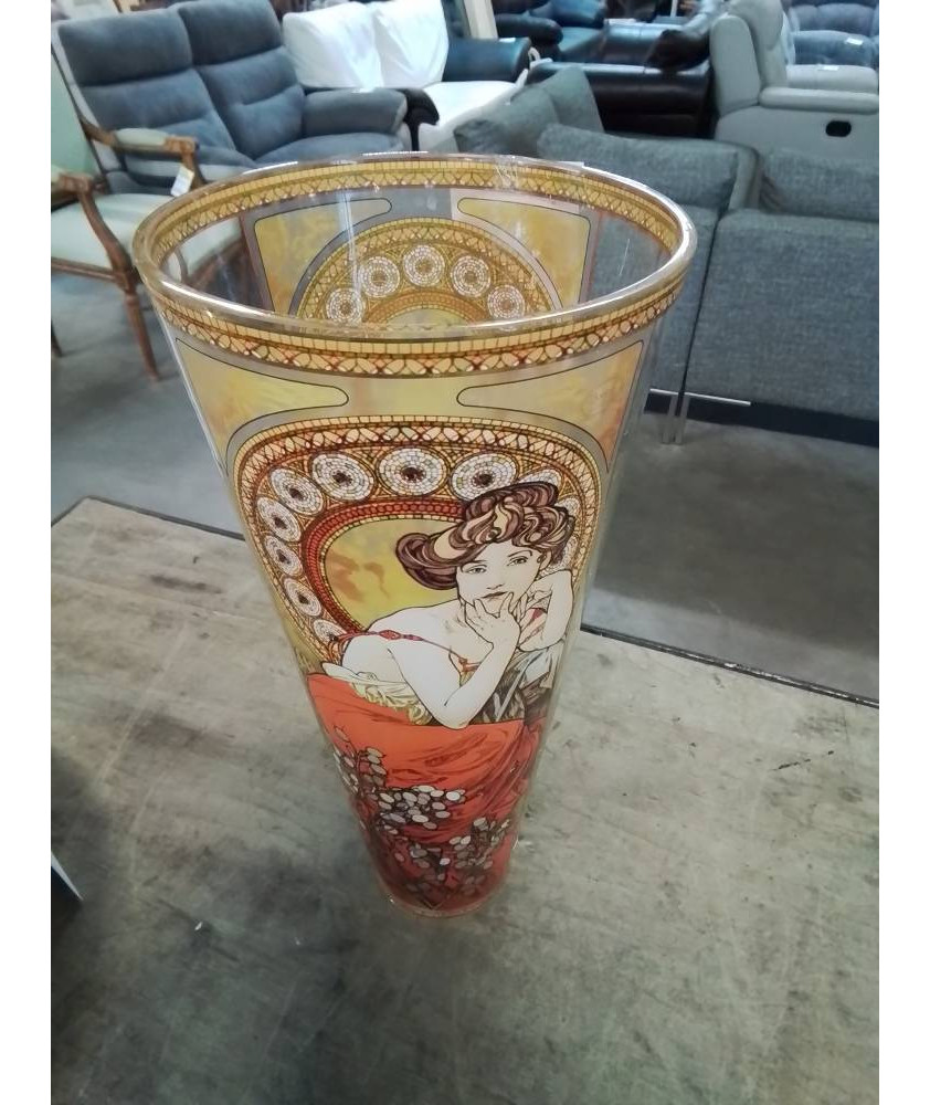 VASE VERRE MUCHA ARTIS ORBIS GOEBEL 2005 40CM