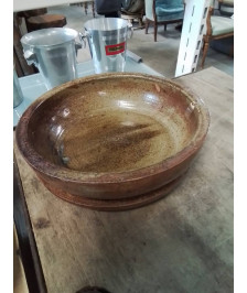 PLAT ET SOUS PLAT ROND GRÈS VERNISSÉ