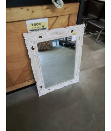 MIROIR RECTANGULAIRE BOIS CÉRUSE SCULPTÉ 
