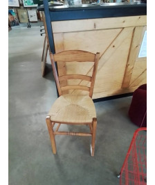 CHAISE BOIS CLAIR PAILLÉ DOSSIER 3 BARREAUX 