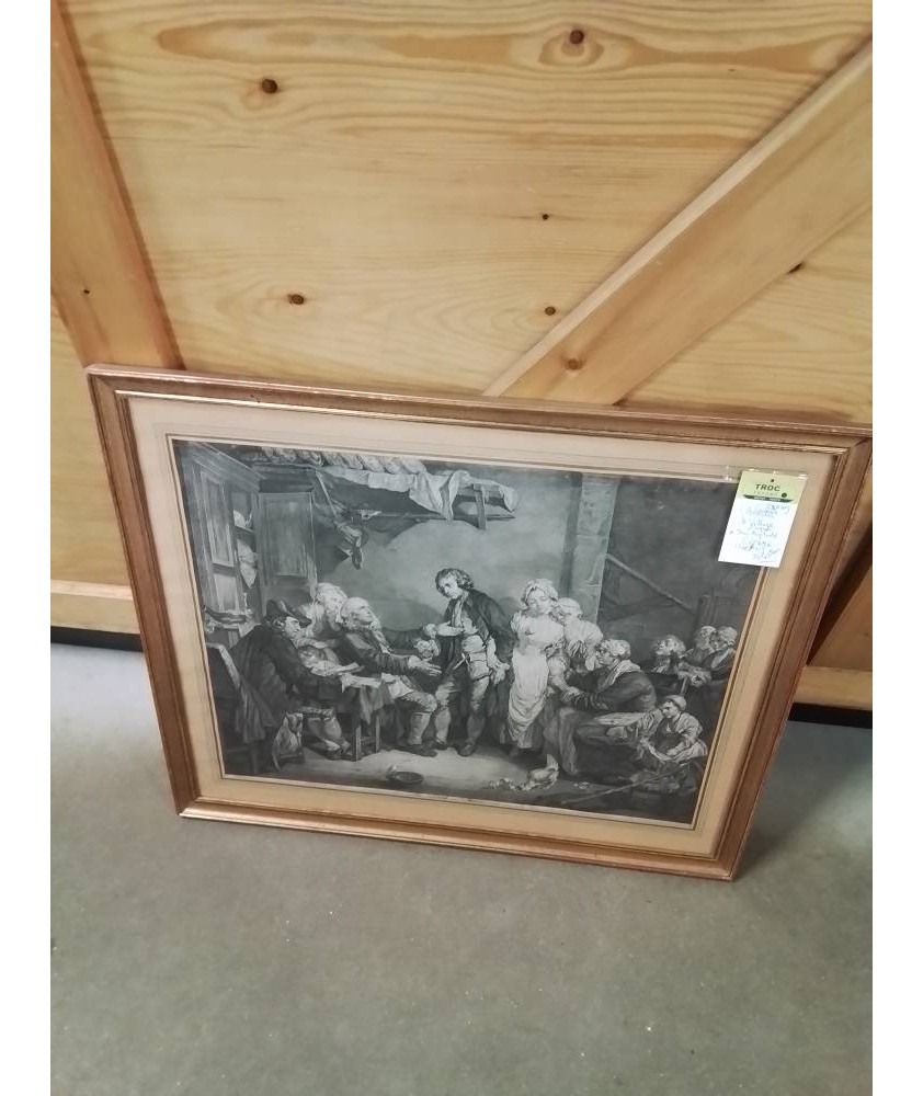 GRAVURE L’ACCORDÉE  DE VILLAGE D’APRÈS JEAN BAPTISTE GRERZE (1725-1805) XIXE