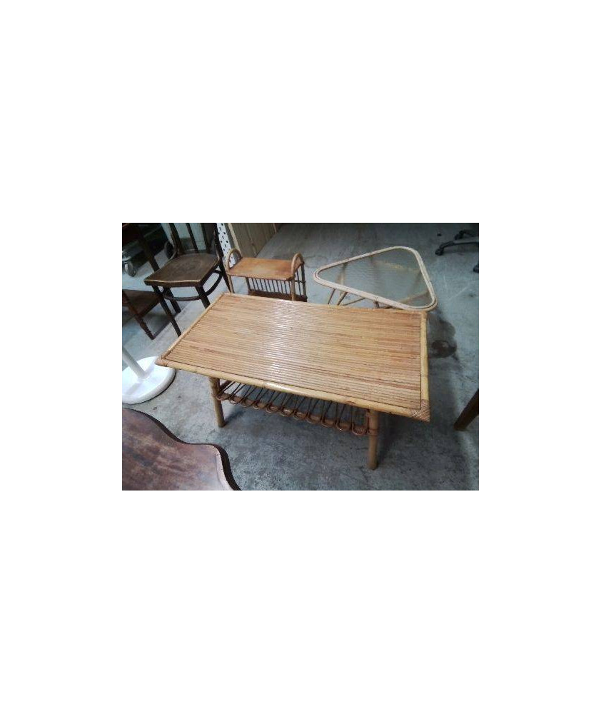 TABLE BASSE ROTIN 