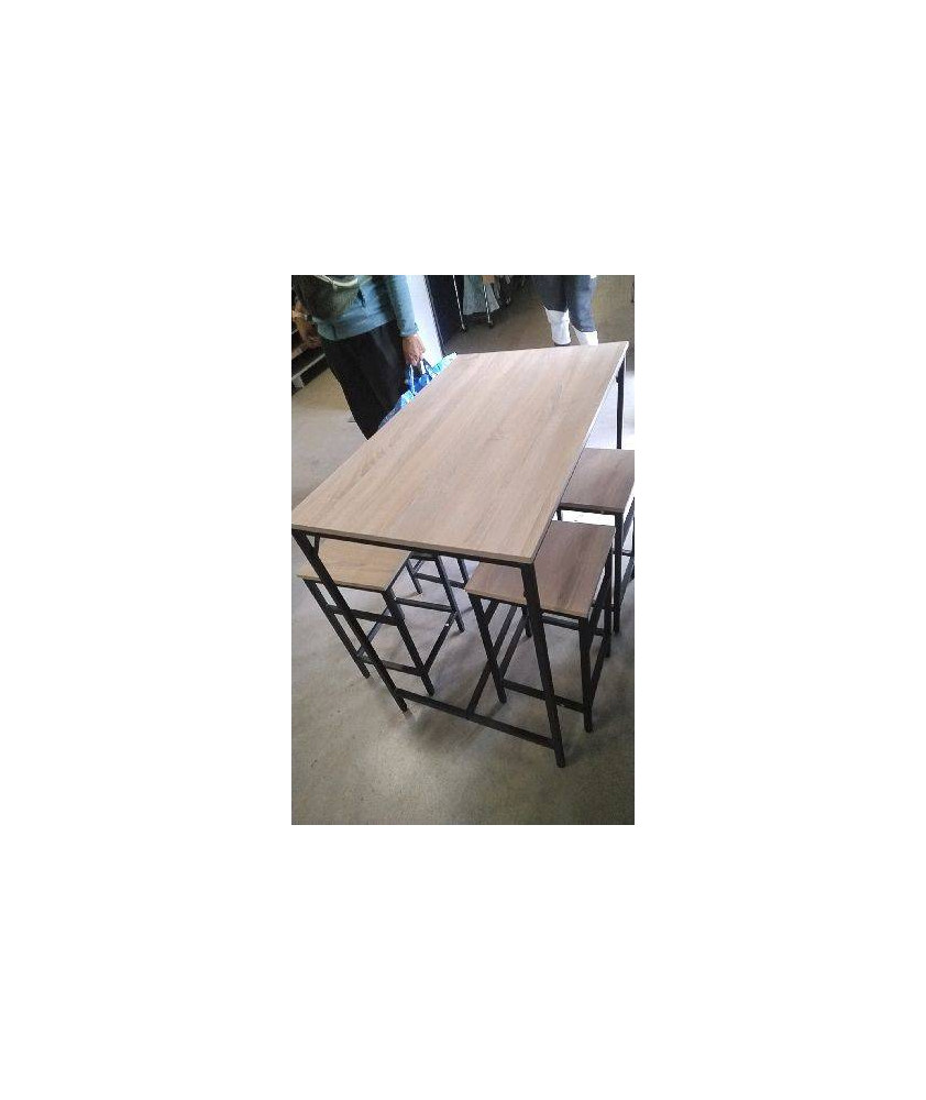 TABLE HAUTE  + 4 TABOURETS/ EN L’ETAT