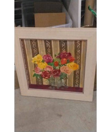 CADRE PEINTURE ROSES