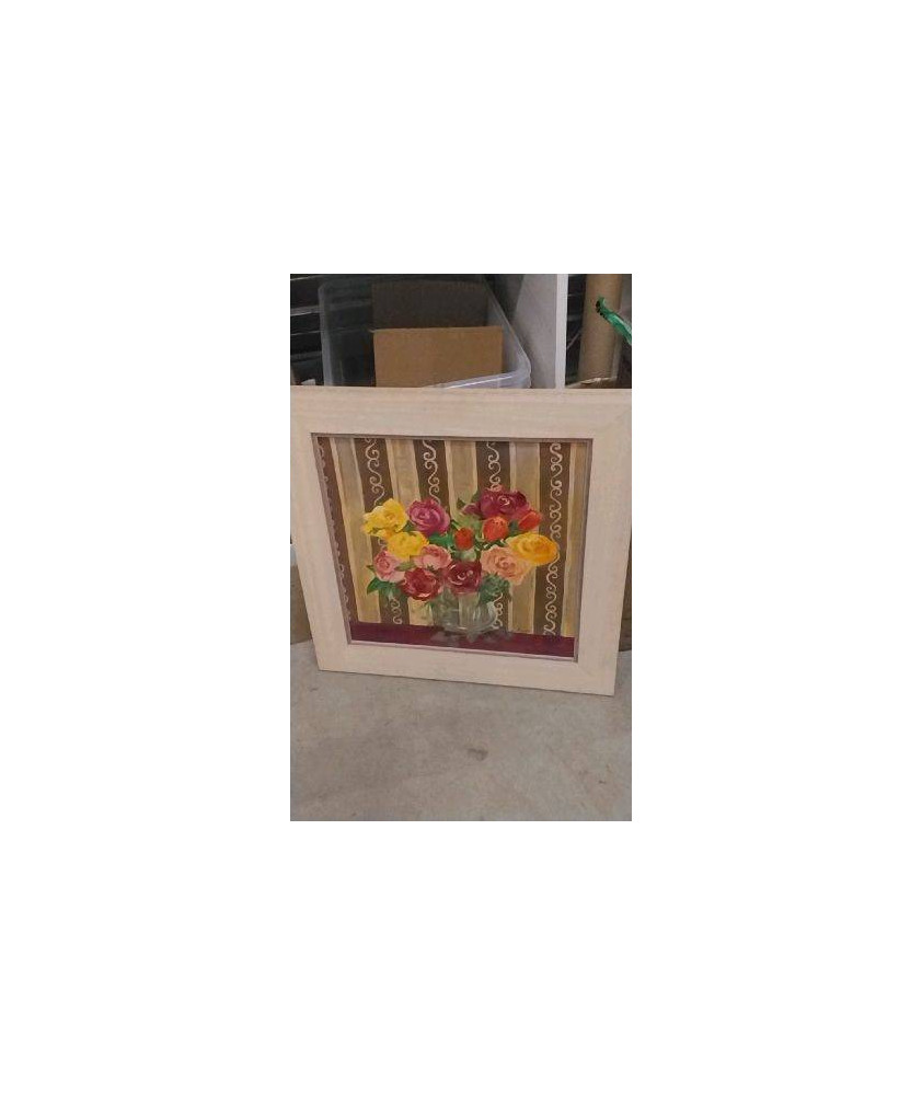 CADRE PEINTURE ROSES