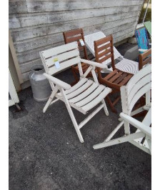 FAUTEUIL DE JARDIN PLIANT BOIS BLANC A LATTES 