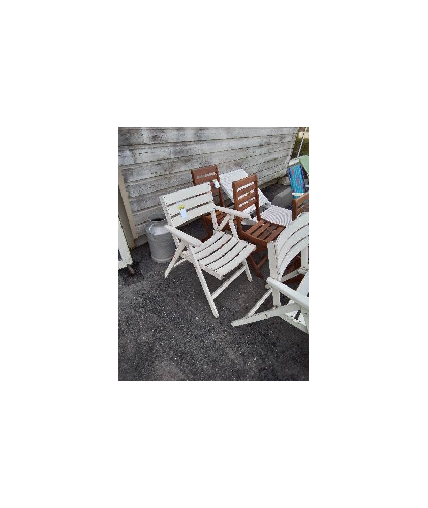 FAUTEUIL DE JARDIN PLIANT BOIS BLANC A LATTES 