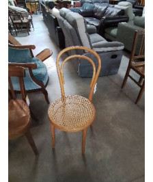 CHAISE BISTROT BOIS CLAIR ASSISE CANNÉE ANNÉES 50