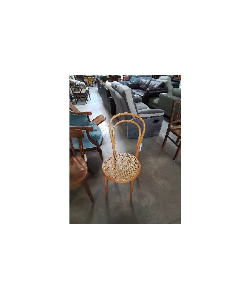 CHAISE BISTROT BOIS CLAIR ASSISE CANNÉE ANNÉES 50