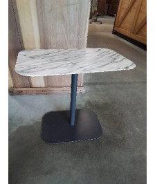 CONSOLE MÉTAL GRIS DESSUS MÉTAL EFFET MARBRE BLANC