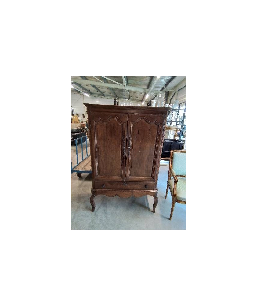 BUFFET 2 PORTES BOIS MOULURÉ 1 TIROIR PIEDS GALBÉS STYLE REGENCE  XIXE