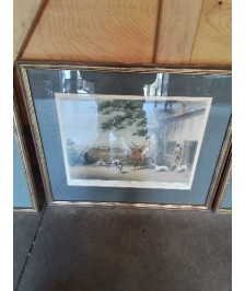 GRAVURE CHASSEURS SORTANT AU MATIN D’APRES CLARK&MERKE