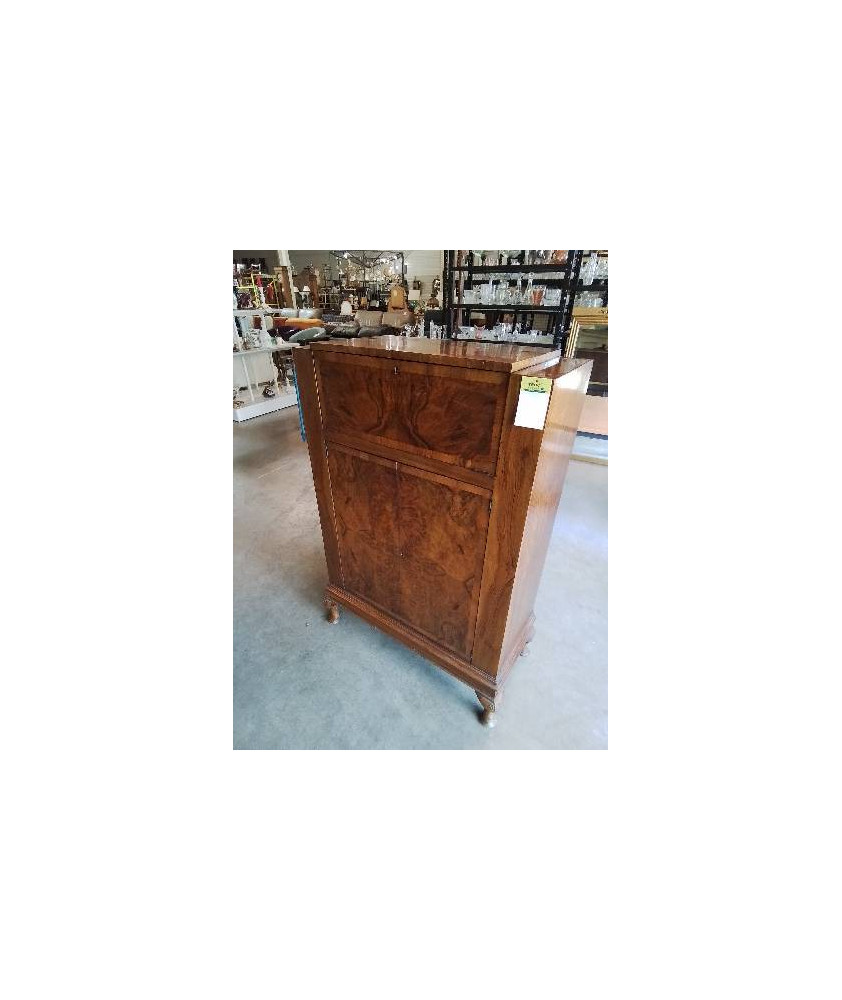 MEUBLE BAR BOIS ART DÉCO 2 PORTES PIEDS CAMBRÉS