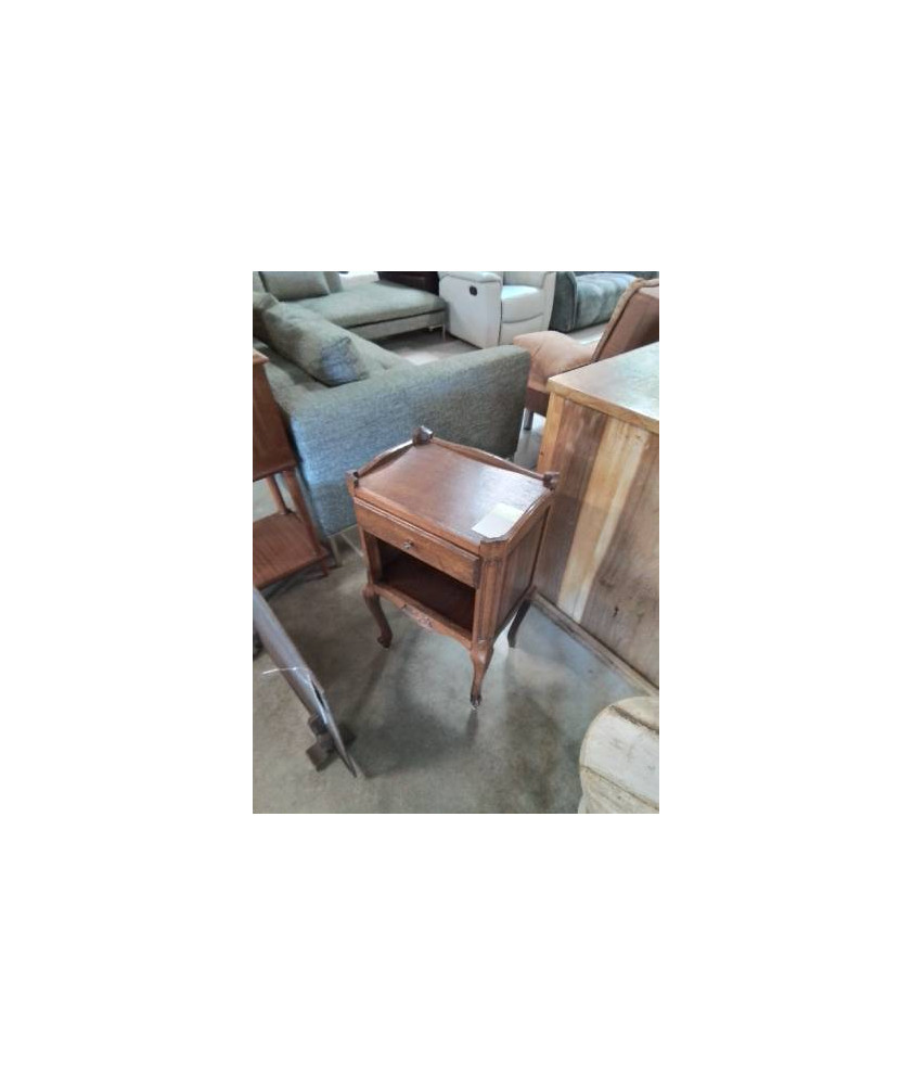 CHEVET PIEDS GALBÉS 1 TIROIR 1 NICHE STYLE RÉGENCE COQUILLE 