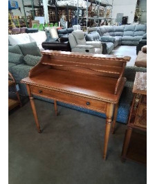 BUREAU RECTANGULAIRE A GRADIN BOIS CLAIR 1 TIROIR STYLE LOUIS PHILIPPE 