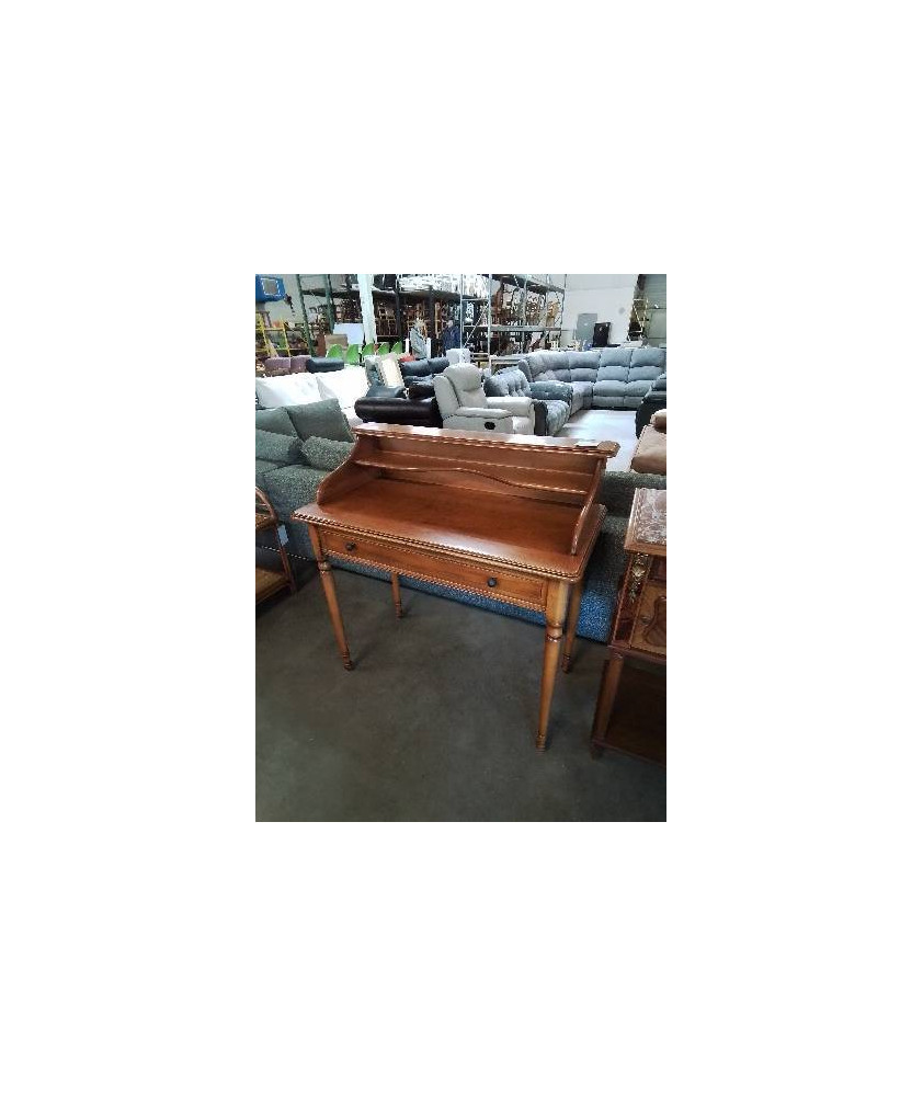 BUREAU RECTANGULAIRE A GRADIN BOIS CLAIR 1 TIROIR STYLE LOUIS PHILIPPE 