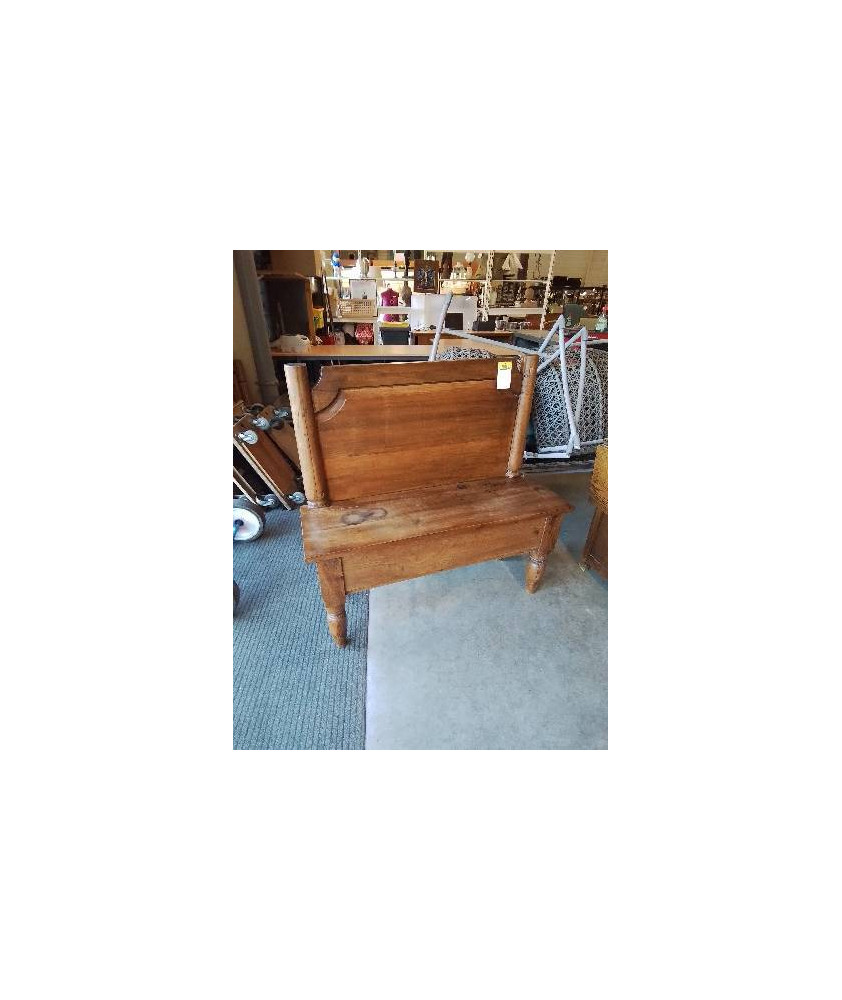 BANC COFFRE A DOSSIER BOIS FIN XIXE