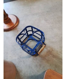 PORTE BOUTEILLES MÉTAL BLEU ANSE BOIS 4 BTS