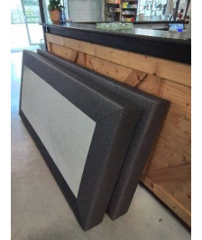 SOMMIER TAPISSER A LATTES TISSU GRIS 90X190CM