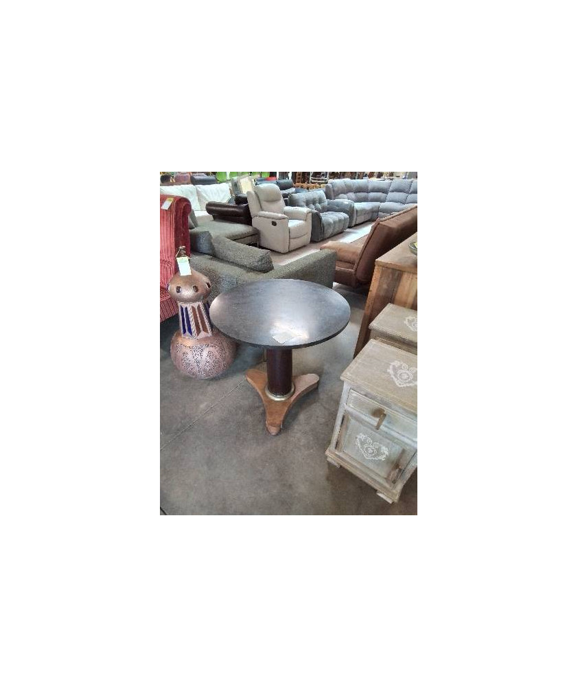 GUERIDON ROND BOIS ET PLATEAU MARBRE STYLE EMPIRE