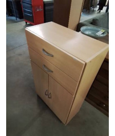 MEUBLE BOIS CLAIR 2 TIROIRS 2 PORTES