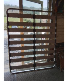 SOMMIER CADRE MÉTAL GRIS A LATTES LARGES 160X200CM