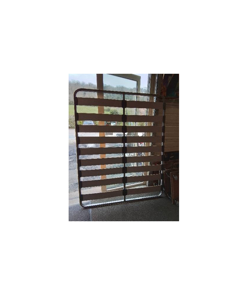 SOMMIER CADRE MÉTAL GRIS A LATTES LARGES 160X200CM