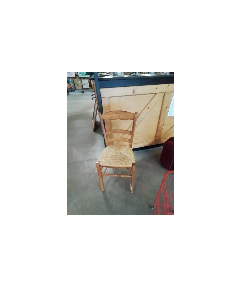 CHAISE BOIS CLAIR PAILLÉ DOSSIER 3 BARREAUX 