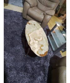 TABLE AVEC PLATEAU EN MARBRE 