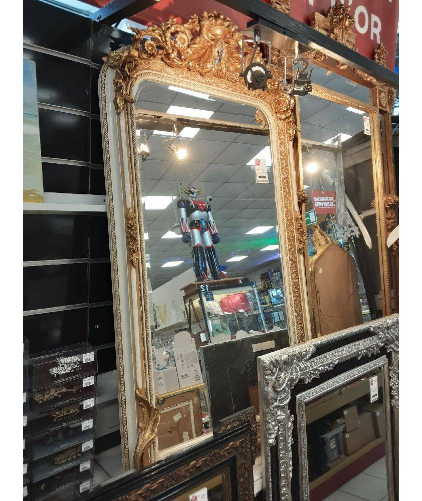 MIROIR CONTOUR BLANC DORE