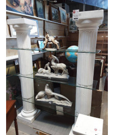 ETAGERE 2 COLONNES PLATEAUX EN VERRE