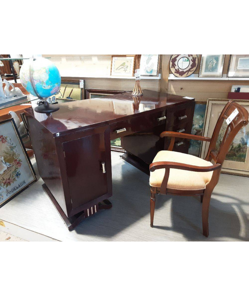 BUREAU STYLE ART DECO 1 PORTE 5 TIROIRS