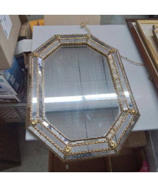 MIROIR CLOISONNÉ OCTOGONAL 