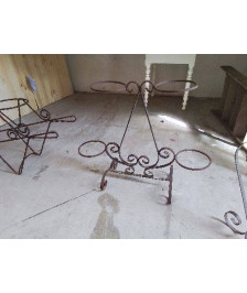 PORTE PLANTES 4 POTS EN FER FORGÉ