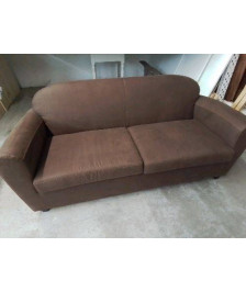 CANAPE MICROFIBRE ASPECT CUIR VEILLI REF CAM1544139-HJ