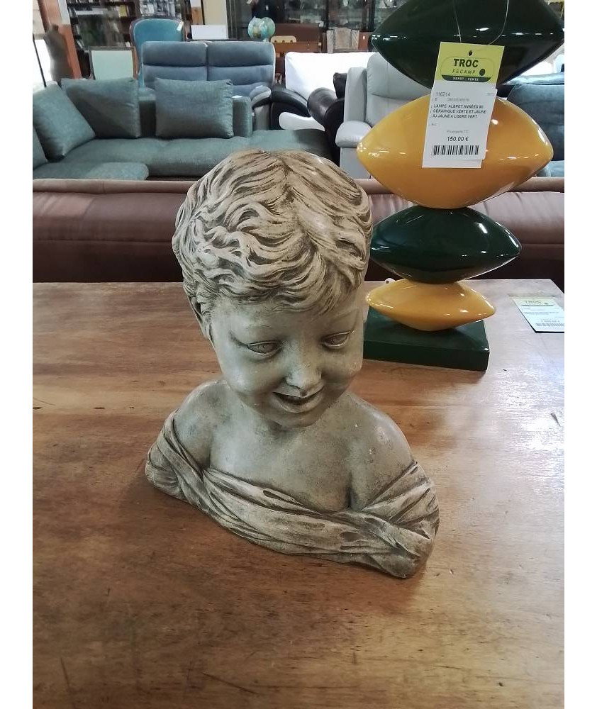 BUSTE ENFANT RIEUR TERRE CUITE D’APRÈS DONATELLO 30CM