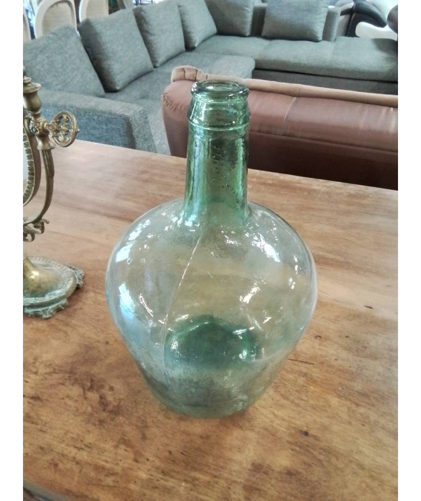 BONBONNE VERRE SOUFFLÉ TEINTÉ VERT 