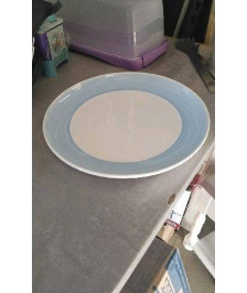 PLAT ROND BLEU ET BLANC 