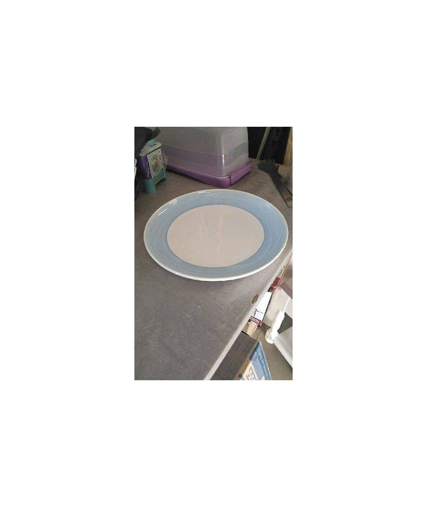 PLAT ROND BLEU ET BLANC 