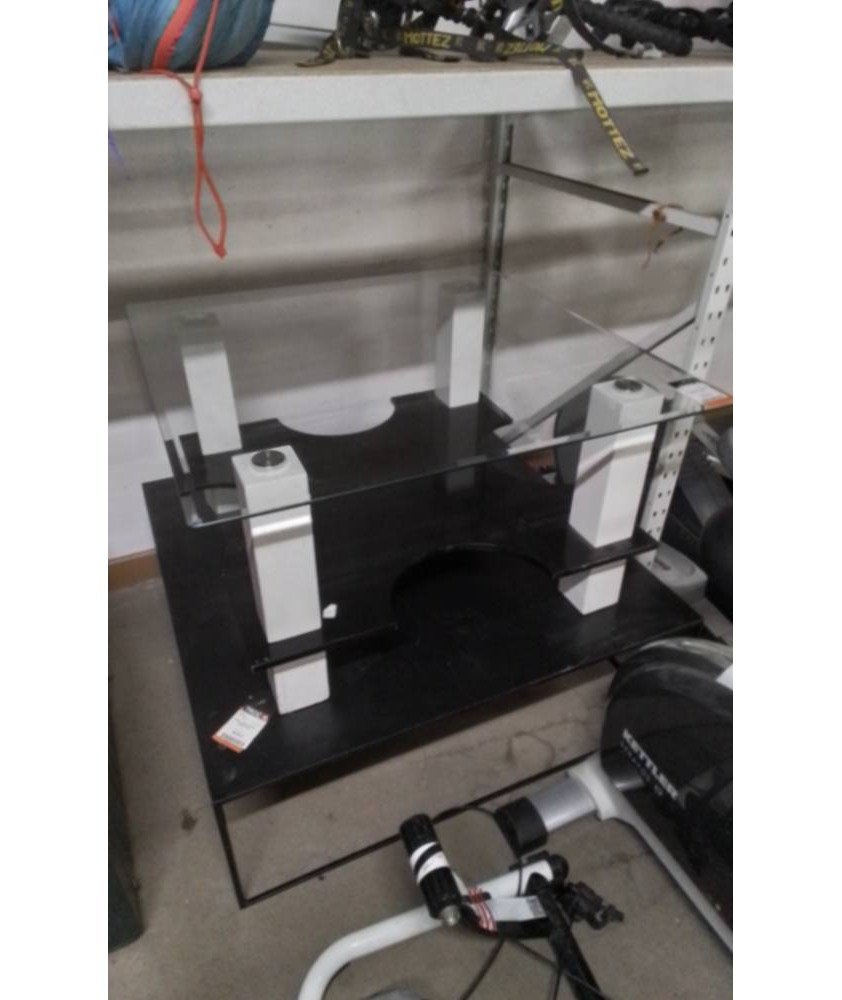 TABLE BASSE CARREE BLANC ET NOIR