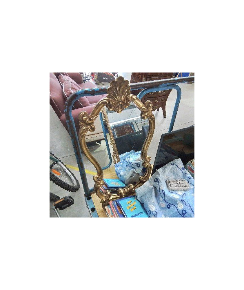 MIROIR ROCAILLE DORÉ 