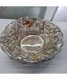 CORBEILLE METAL ARGENTÉ 