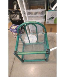 CHEVET ROTIN VERT / VERRE 