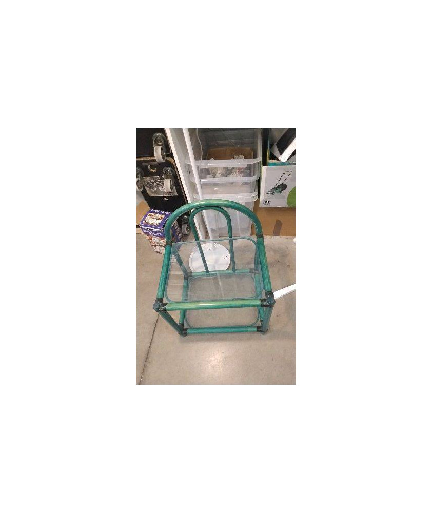 CHEVET ROTIN VERT / VERRE 