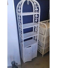 MEUBLE ETAGERE ROTIN 2 PORTES